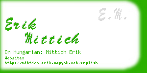 erik mittich business card